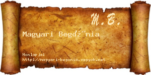 Magyari Begónia névjegykártya